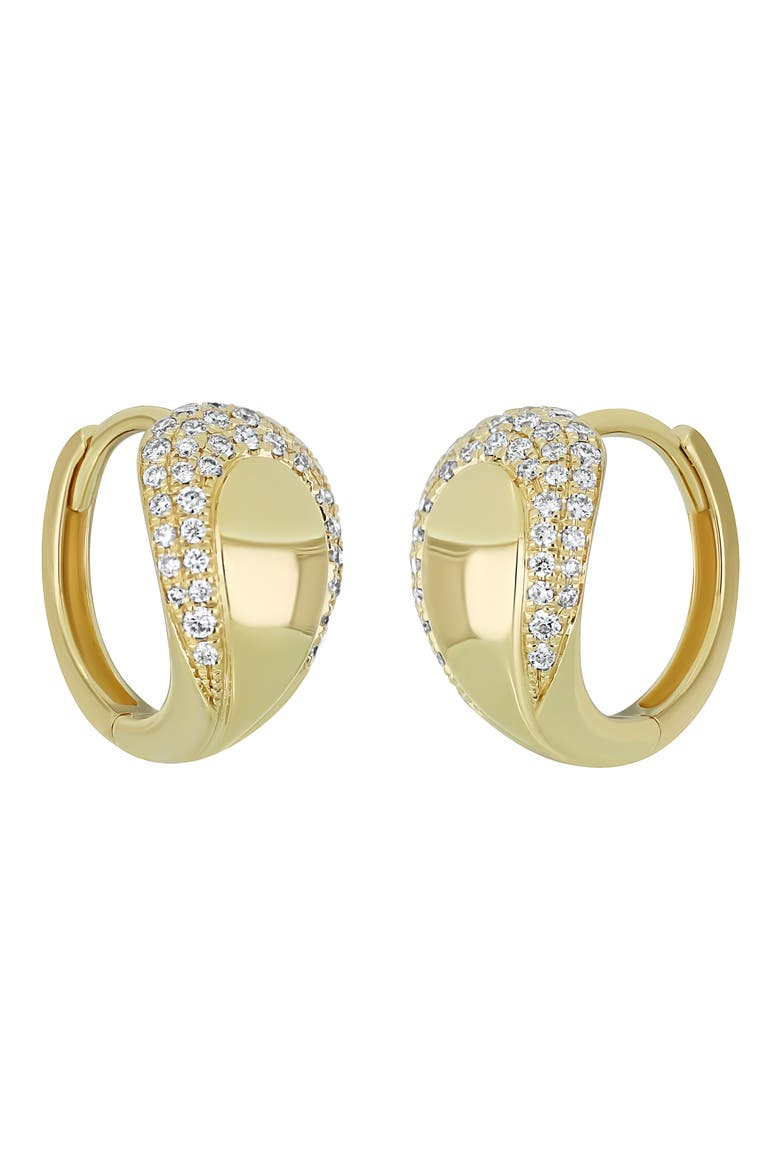 Cleo Pavé Diamond Hoop Earrings, Main, color, 18K YELLOW GOLD