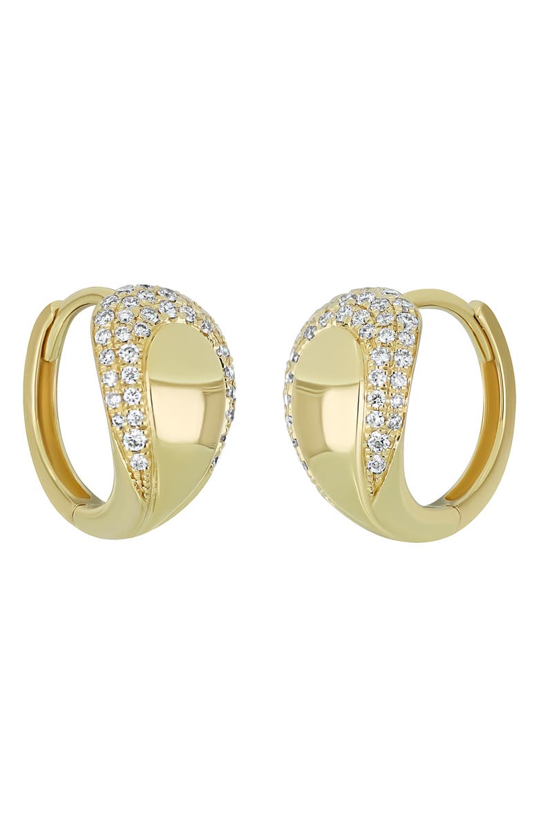 Bony Levy Cleo Pavé Diamond Hoop Earrings, Main, color, 18K Yellow Gold