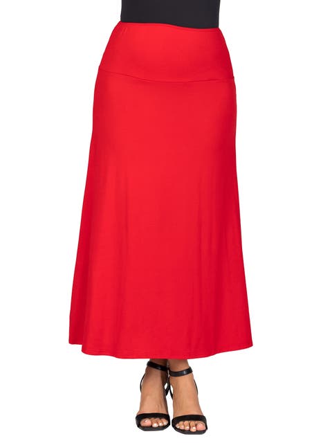 Maternity Elastic Waist Maxi Skirt