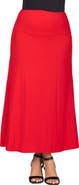 24seven Comfort Apparel Maternity Elastic Waist Maxi Skirt