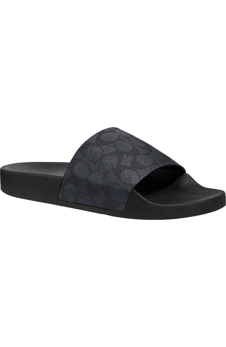 COACH Signature Slide Sandal, Main, color, Charcoal Signature