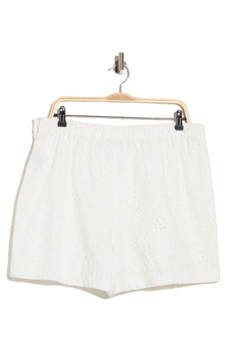JASON WU Embroidered Eyelet Cotton Shorts, Alternate, color, White