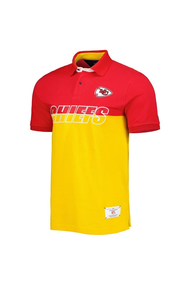 Men's Tommy Hilfiger Yellow/Red Kansas City Chiefs Color Block Polo, Alternate, color, Yellow