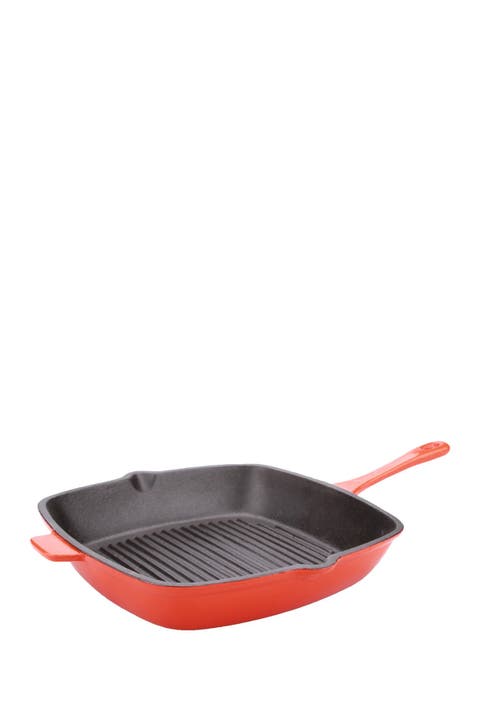 Cast Iron Orange 10" Grill Pan