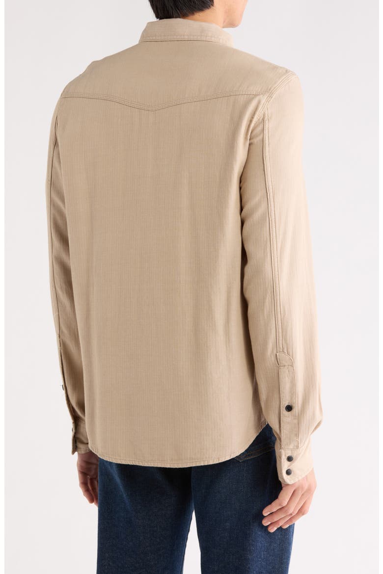 Herringbone Crossdye Western Long Sleeve Button-Up Shirt, Alternate, color, SILVER MINK