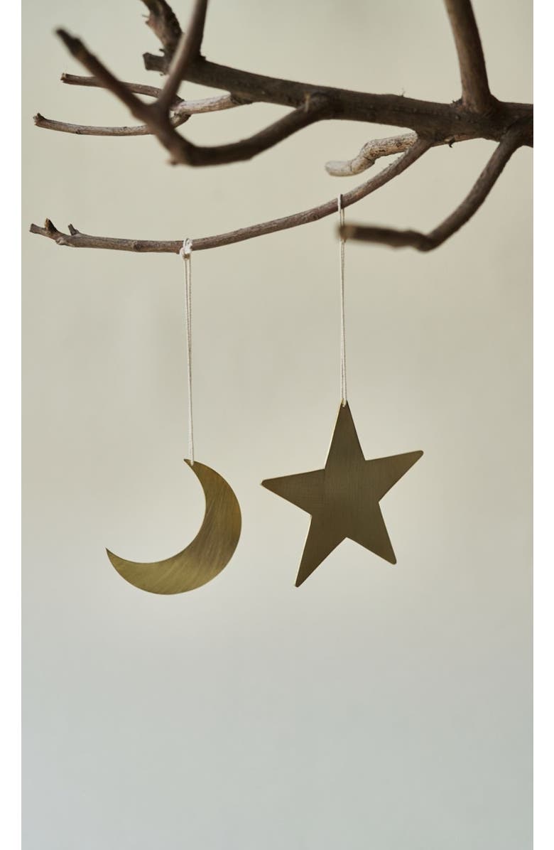 Fleck S/5 Crescent Moon and Star Ornament, Main, color, Gold