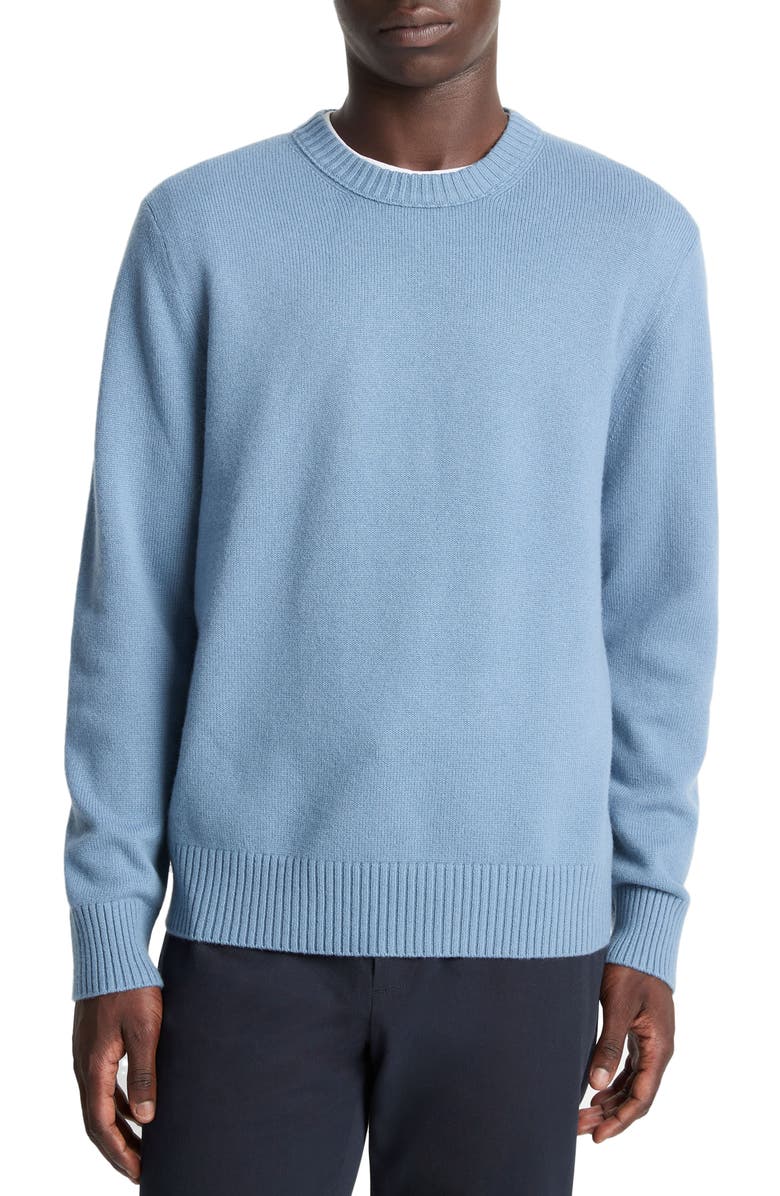 Vince Wool & Cashmere Crewneck Sweater, Main, color, Parlor Blue