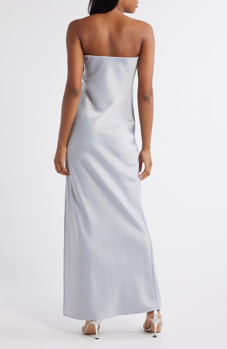 WAYF Odelle Strapless Satin Maxi Dress, Alternate, color, Powder Blue