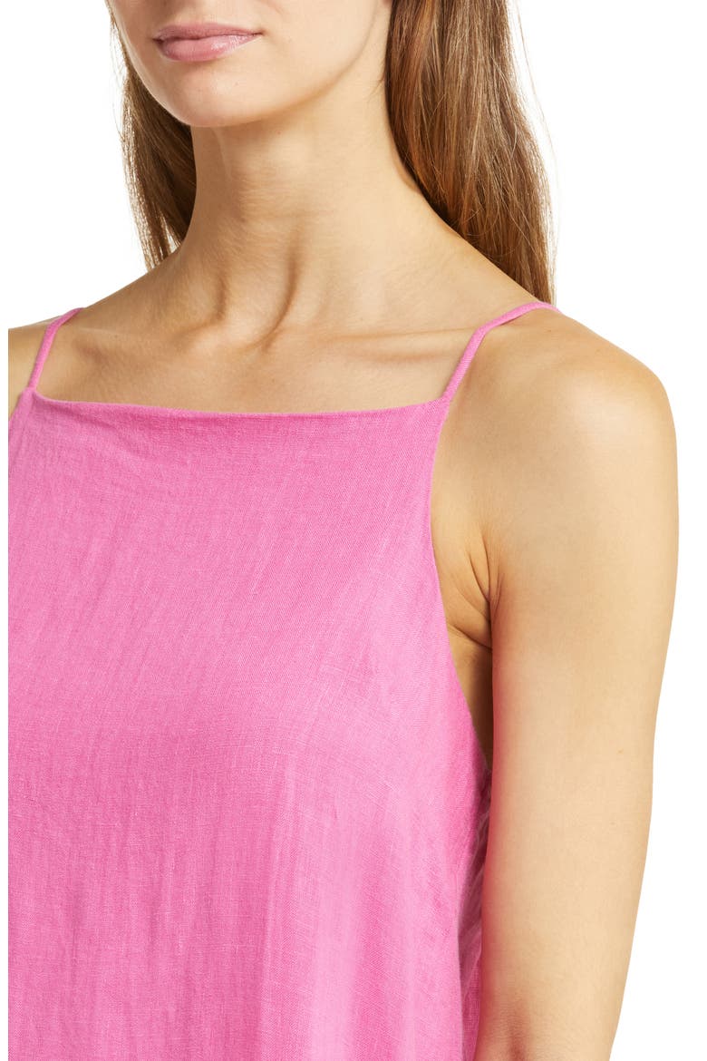Print Square Neck Nightgown, Alternate, color, PLAIN LINEN CERISE