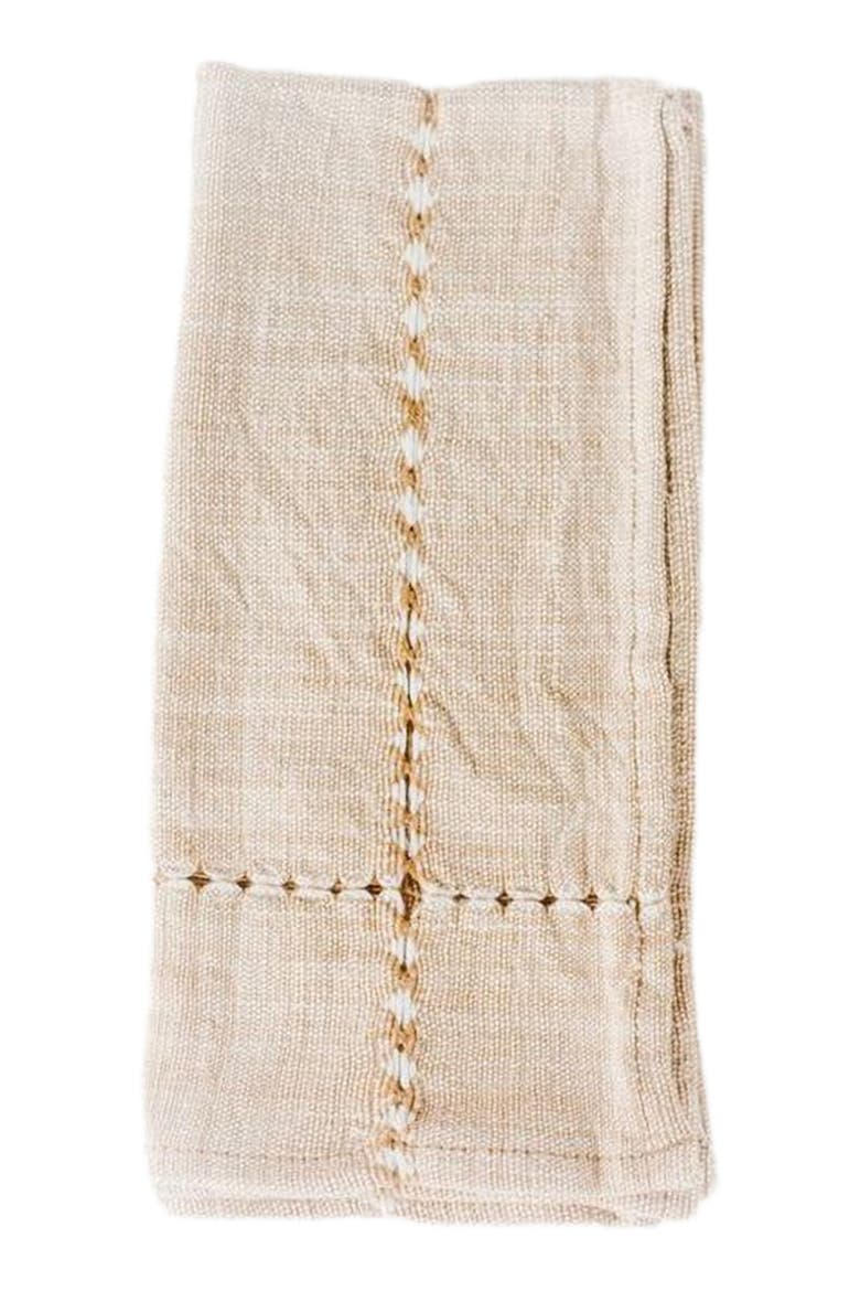 Pulled Cotton Napkins - Set of 4, Main, color, Rattan