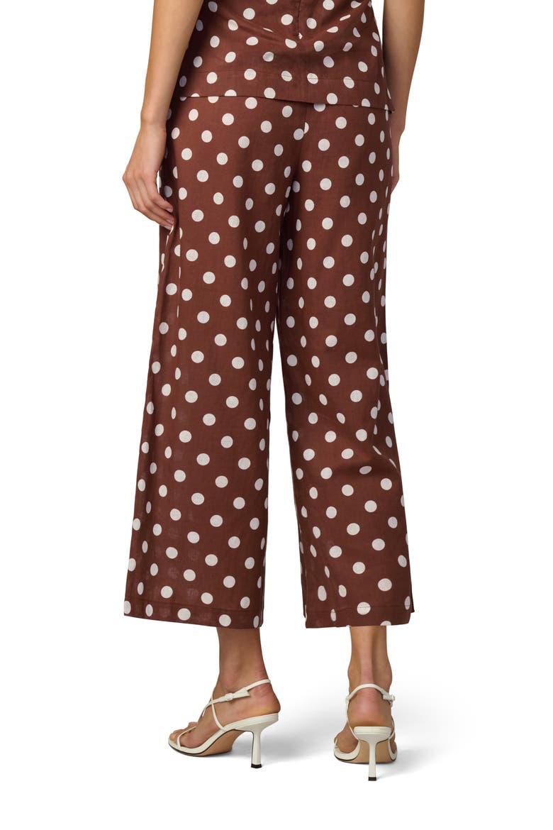 The Mariel Linen & Cotton Crop Wide Leg Pants, Alternate, color, CHOCOLATE/ECRU DOT