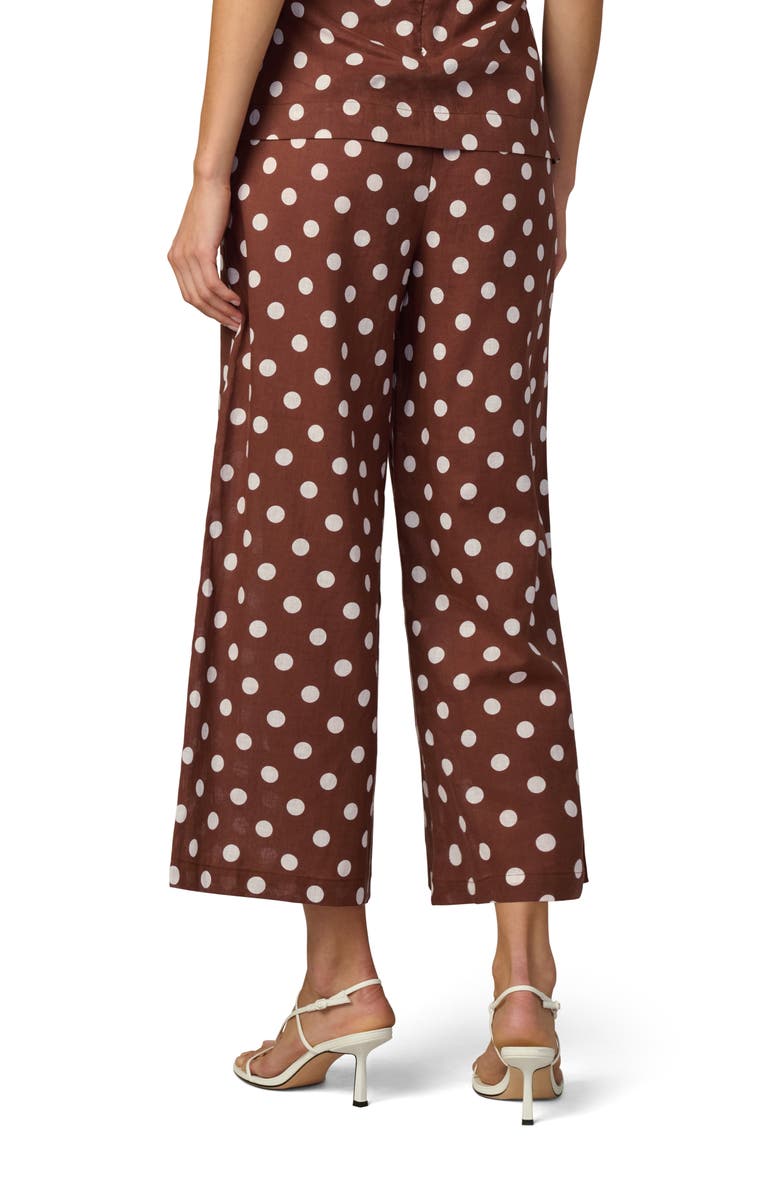 Joe's The Mariel Linen & Cotton Crop Wide Leg Pants, Alternate, color, Chocolate/Ecru Dot