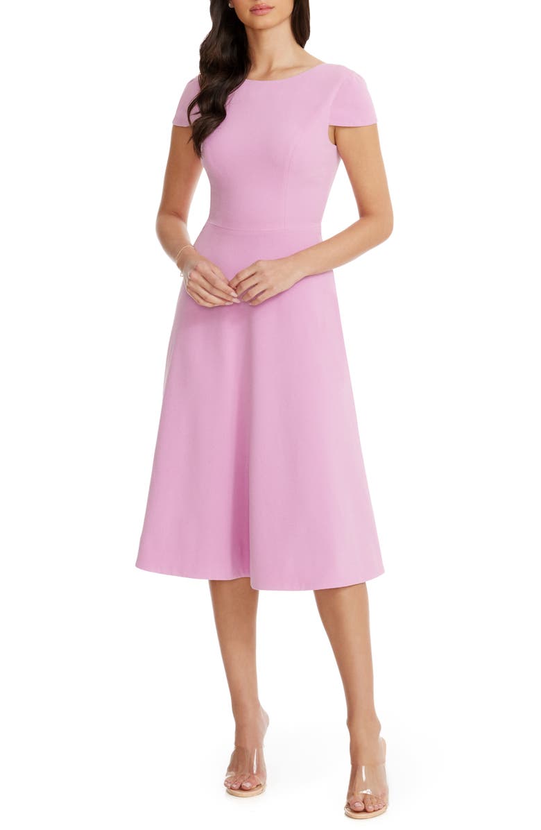 Dress the Population Livia Fit & Flare Dress, Main, color, Lavender