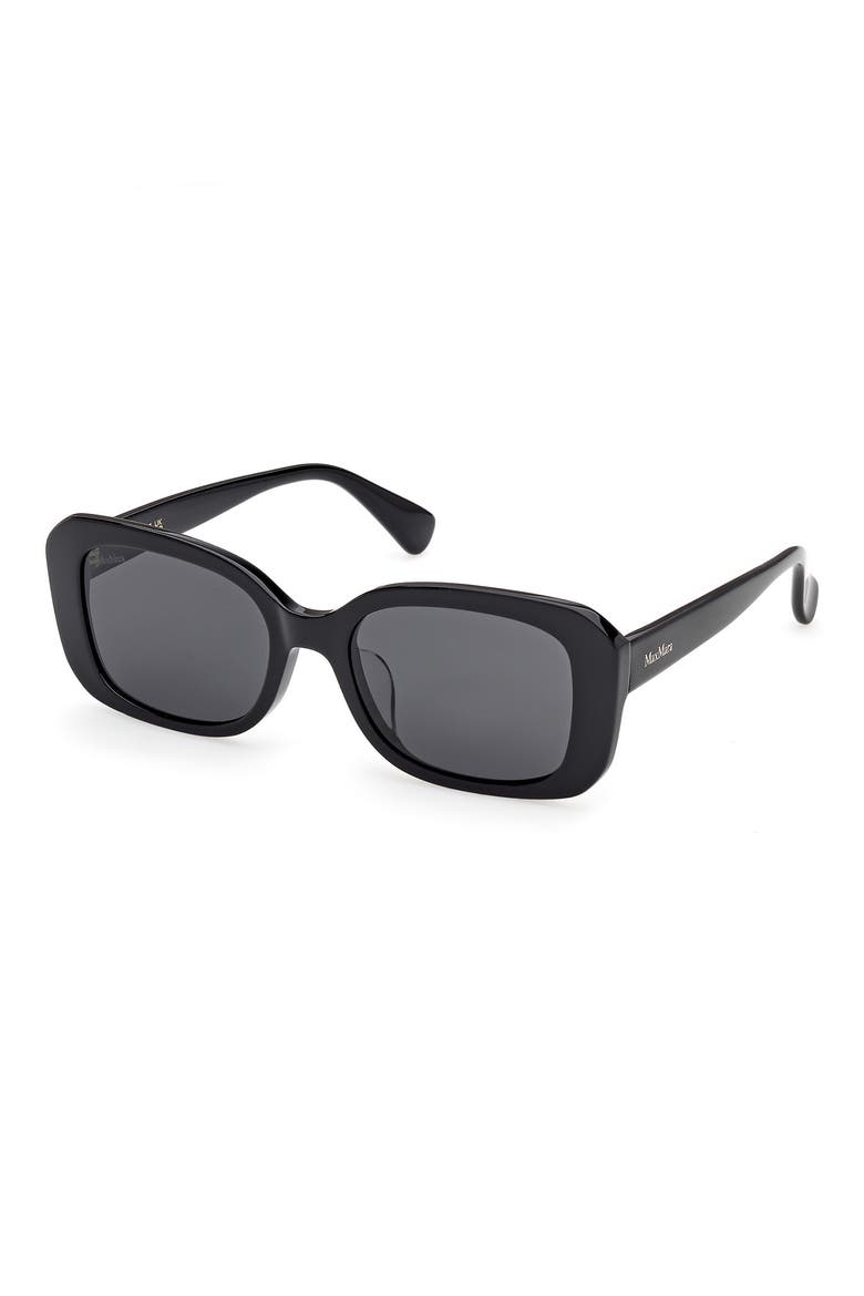 54mm Rectangular Sunglasses, Alternate, color, SHINY BLACK / SMOKE