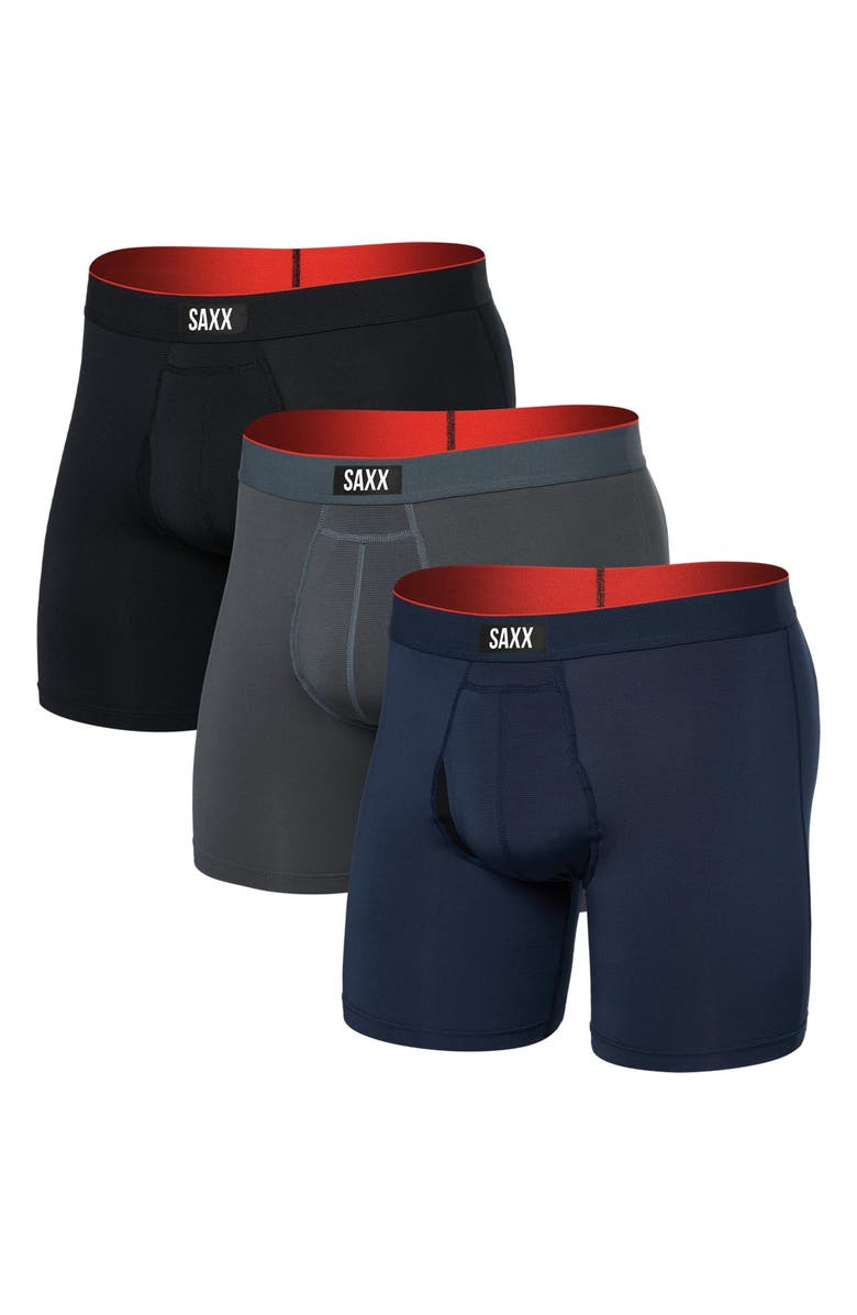 SAXX Assorted 3-Pack Multi-Sport Mesh Performance Boxer Briefs, Main, color, Turbulence/Navy/Blk
