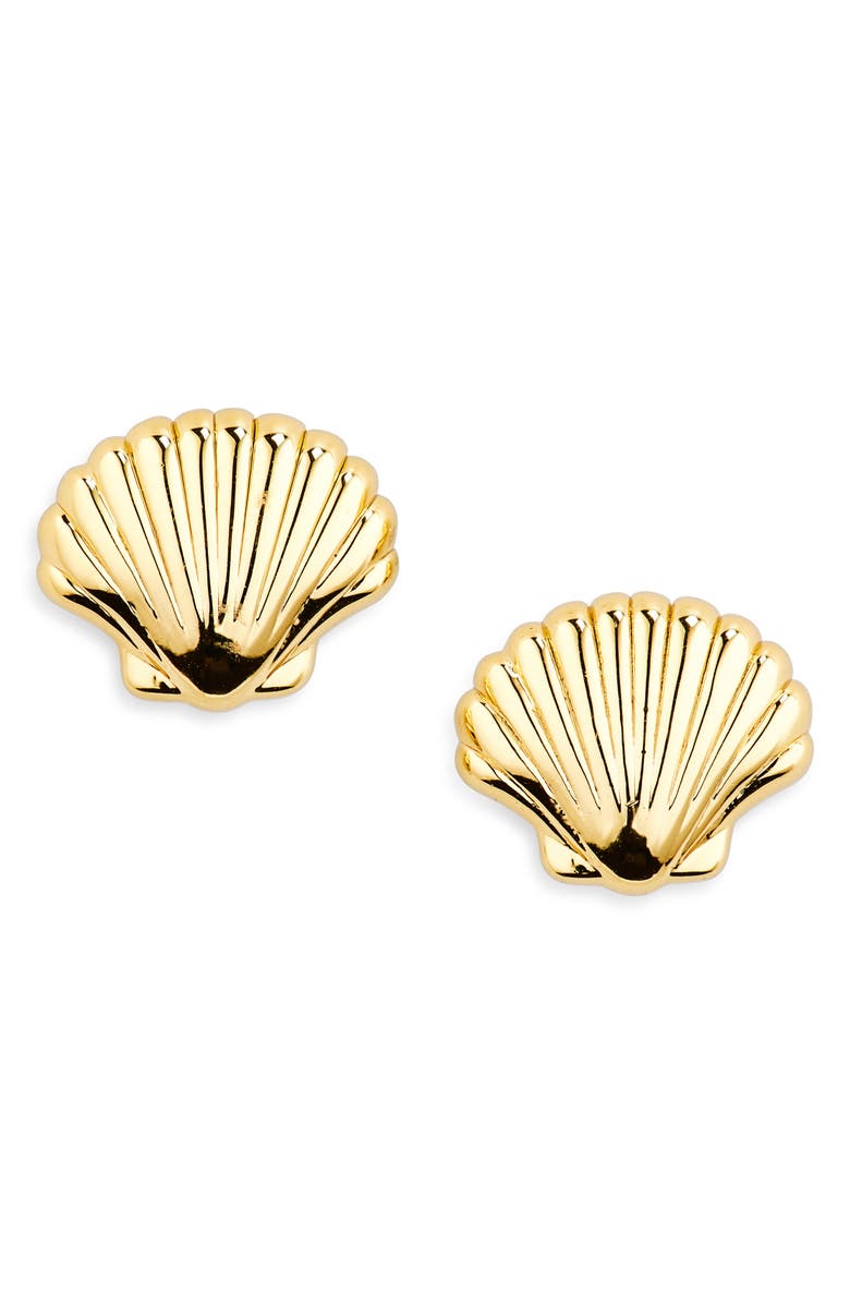 Lele Sadoughi Coquille Shell Stud Earrings, Main, color, Gold