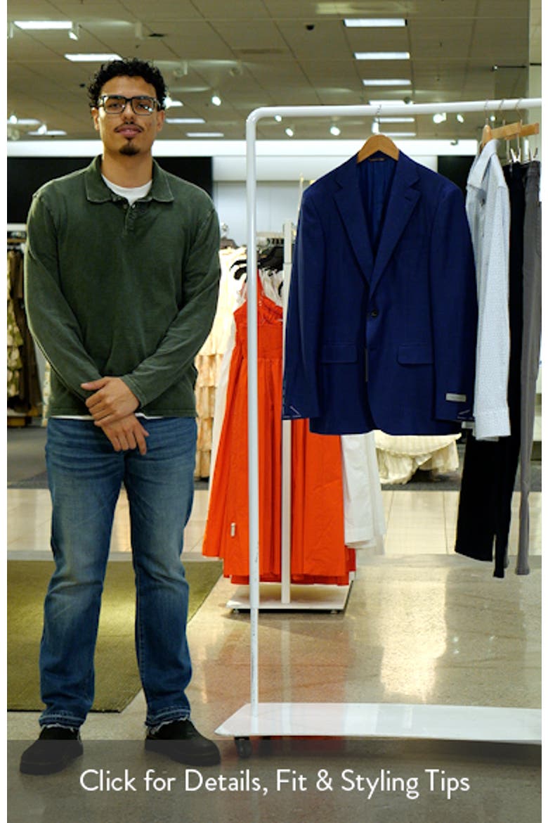 Kei Trim Fit Solid Blue Impeccabile Super 130s Wool Sport Coat video