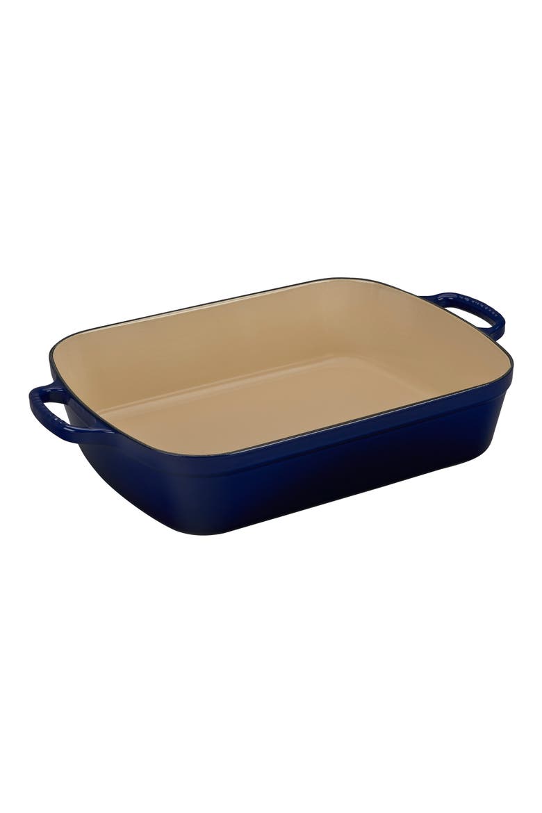 7-Quart Enameled Cast Iron Roaster, Main, color, INDIGO