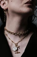 Awe Inspired Chain Mail Toggle Charm Collar Necklace