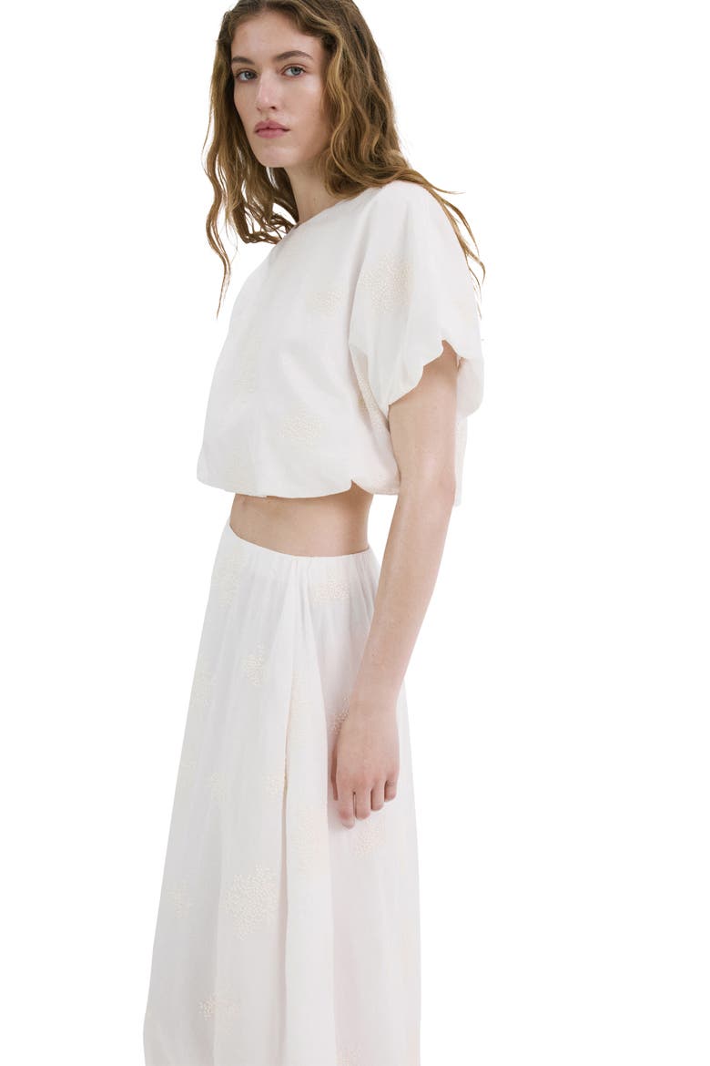 Embroidered Cotton Maxi Skirt, Alternate, color, ECRU