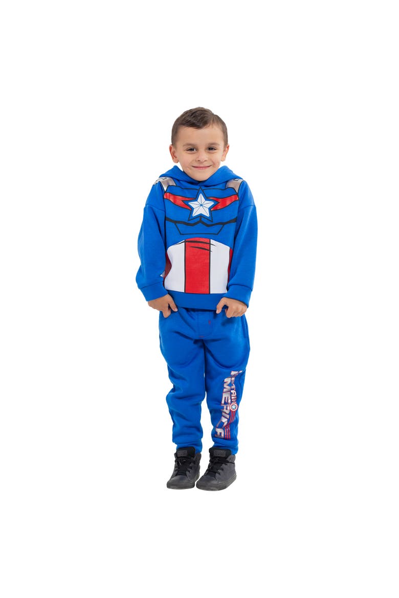Avengers Cosplay Fleece Hoodie and Pants Set, Alternate, color, Captain America Blue