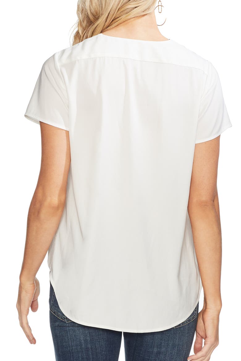 Floral Vines Faux Wrap Blouse, Alternate, color, PEARL IVORY