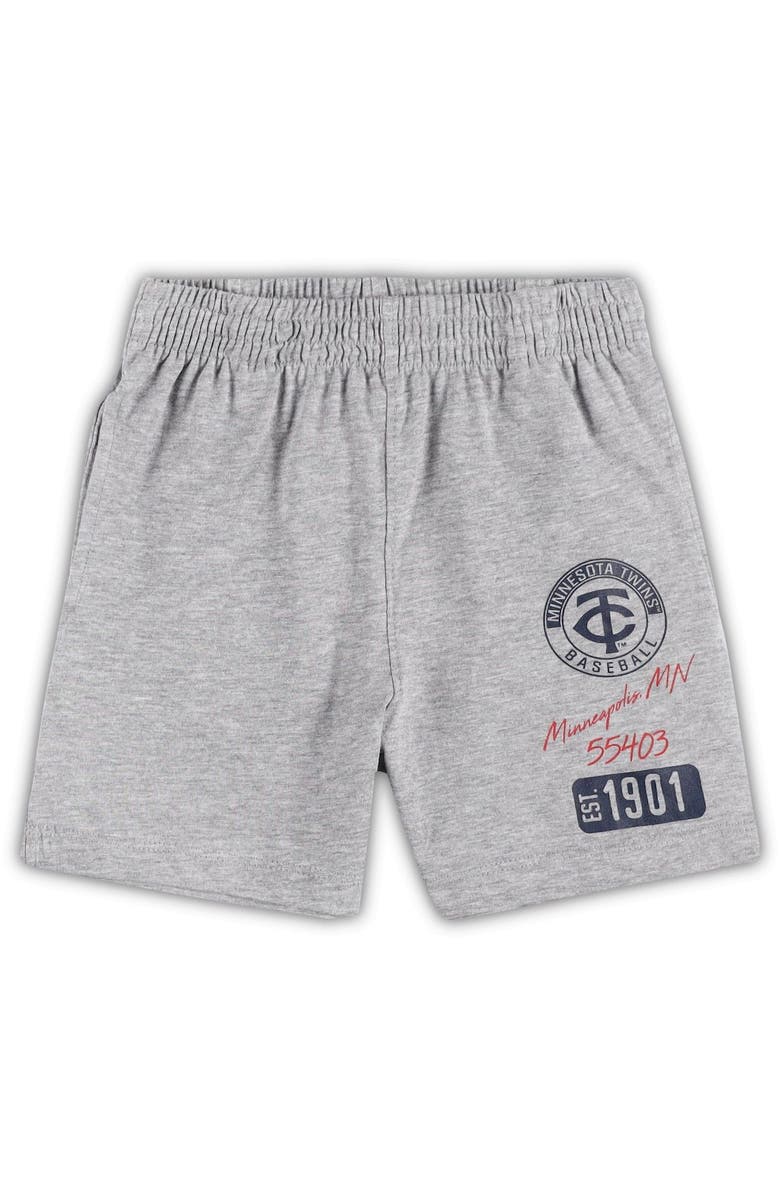 Outerstuff Toddler Red/Heather Gray Minnesota Twins Two-Piece Groundout Baller Raglan T-Shirt & Shorts Set, Alternate, color, 