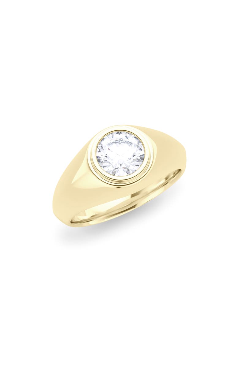 HauteCarat Men's Round Brilliant Lab Created Diamond Ring, Main, color, 2.00 Ctw 18K Yellow Gold