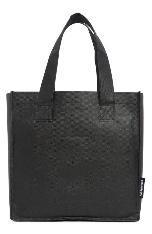 Karl Lagerfeld Faux Fur Channel Quilted Reversible Duvet Cover Set In Black