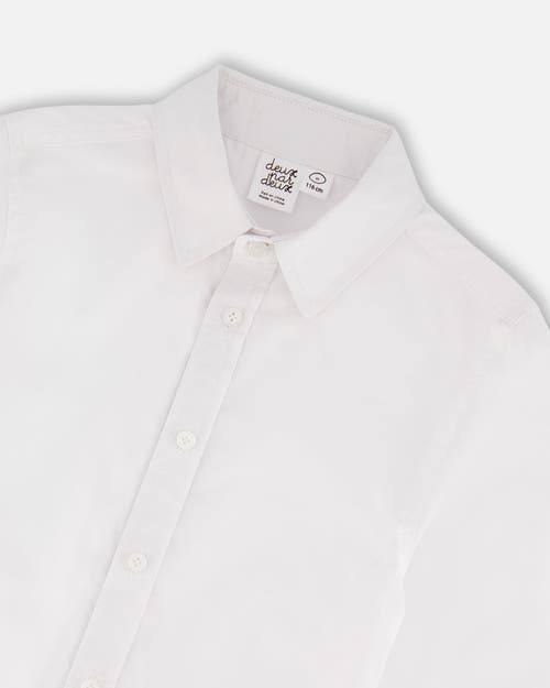 Deux Par Deux Boys' Long Sleeve Button Down Shirt - Little Kid In White