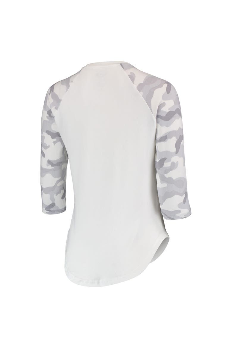 Women's Concepts Sport White/Gray LAFC Composite 3/4-Sleeve Raglan Top, Alternate, color, White