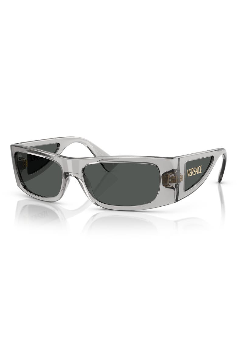 Versace 57mm Pillow Sunglasses, Alternate, color, Grigio Transparent