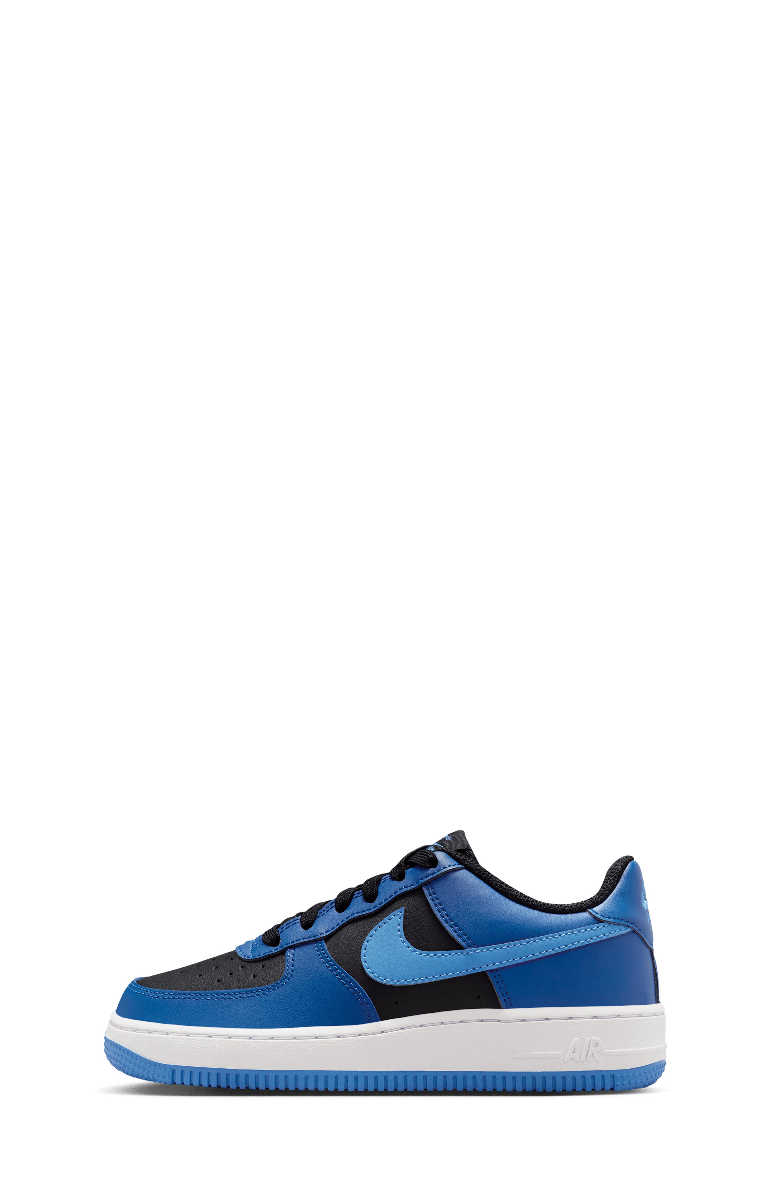 Nike Kids' Air Force 1 Sneaker, Alternate, color, Black/ Court Blue/ White