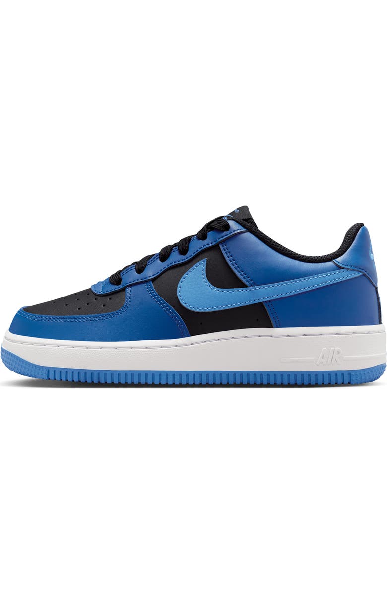 Nike Kids' Air Force 1 Sneaker, Alternate, color, Black/ Court Blue/ White