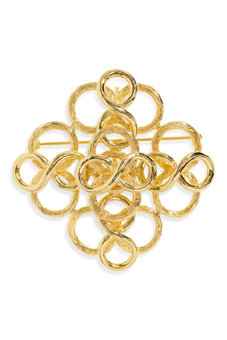 Fancy Swirls Pin, Main, color, GOLD