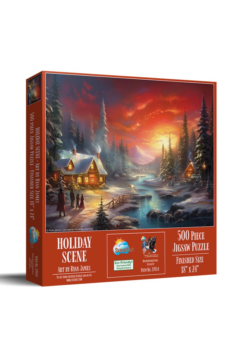Holiday Scene 500 piece Jigsaw Puzzle for Adults, Main, color, Multicolor