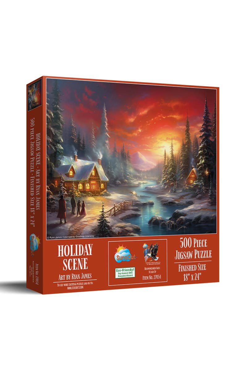 Sunsout Holiday Scene 500 piece Jigsaw Puzzle for Adults, Main, color, Multicolor