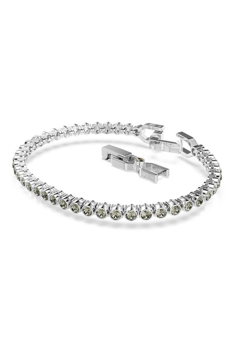 Imber Bezel Set Crystal Tennis Bracelet, Alternate, color, RHODIUM/GREEN