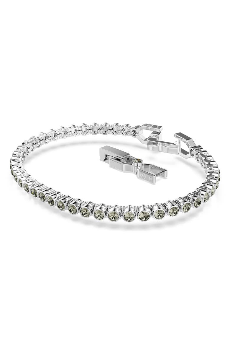 Swarovski Imber Bezel Set Crystal Tennis Bracelet, Alternate, color, Rhodium/Green