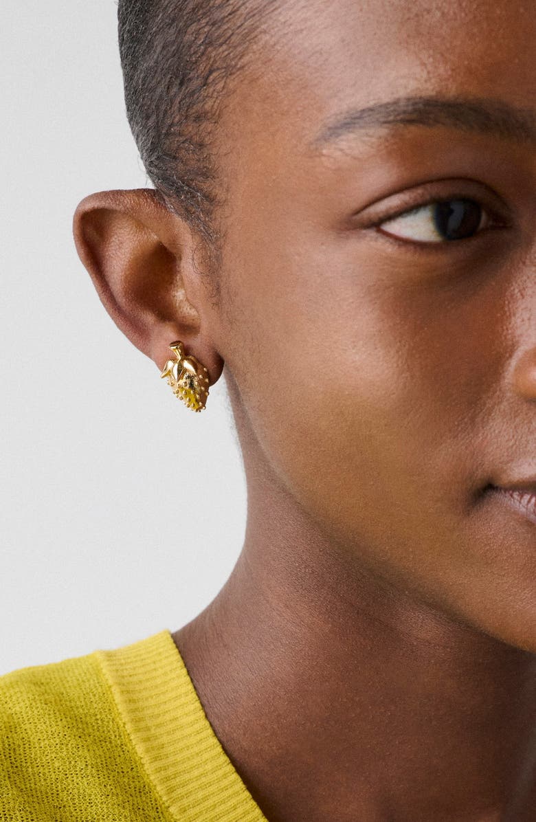 Kate Spade New York secret garden strawberry statement stud earrings, Alternate, color, 