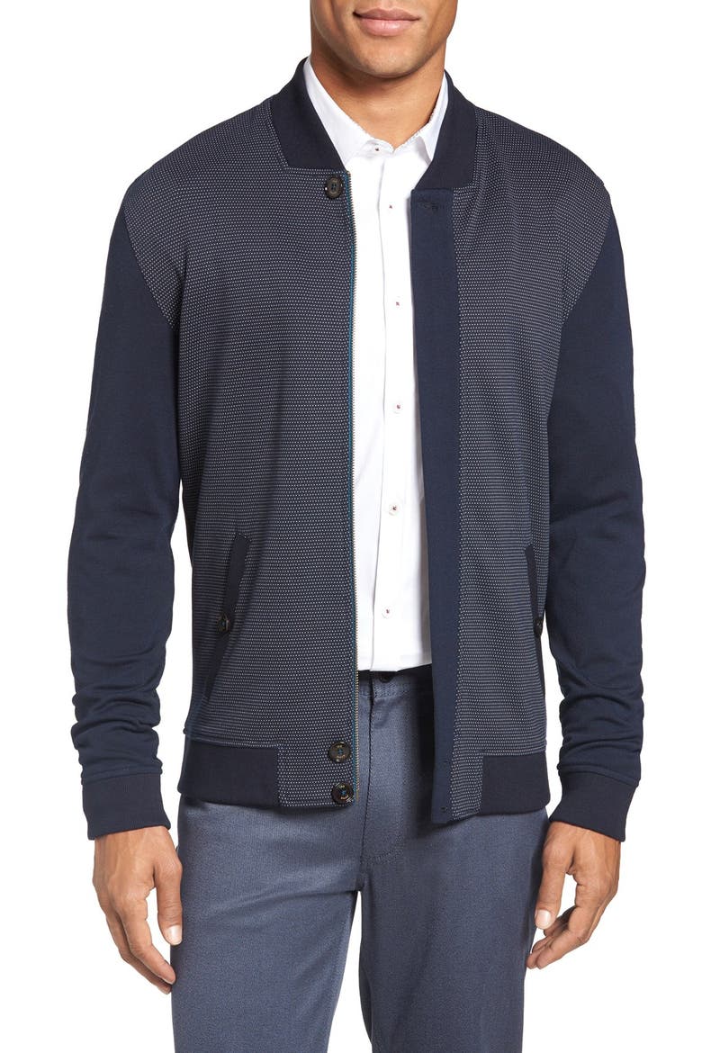 'Toste' Colorblock Full Zip Jacket, Main, color, NAVY