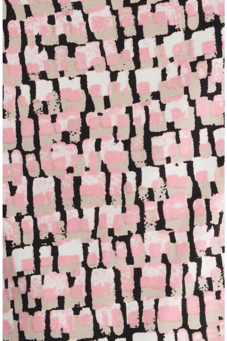 Print Pleat Short Sleeve Top, Alternate, color, CALYPSO CORAL MULTI