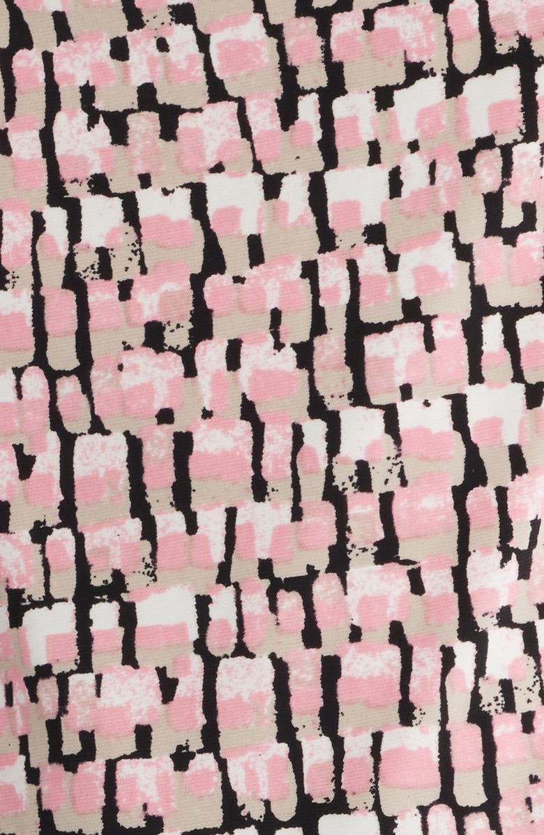 AK ANNE KLEIN Print Pleat Short Sleeve Top, Alternate, color, Calypso Coral Multi