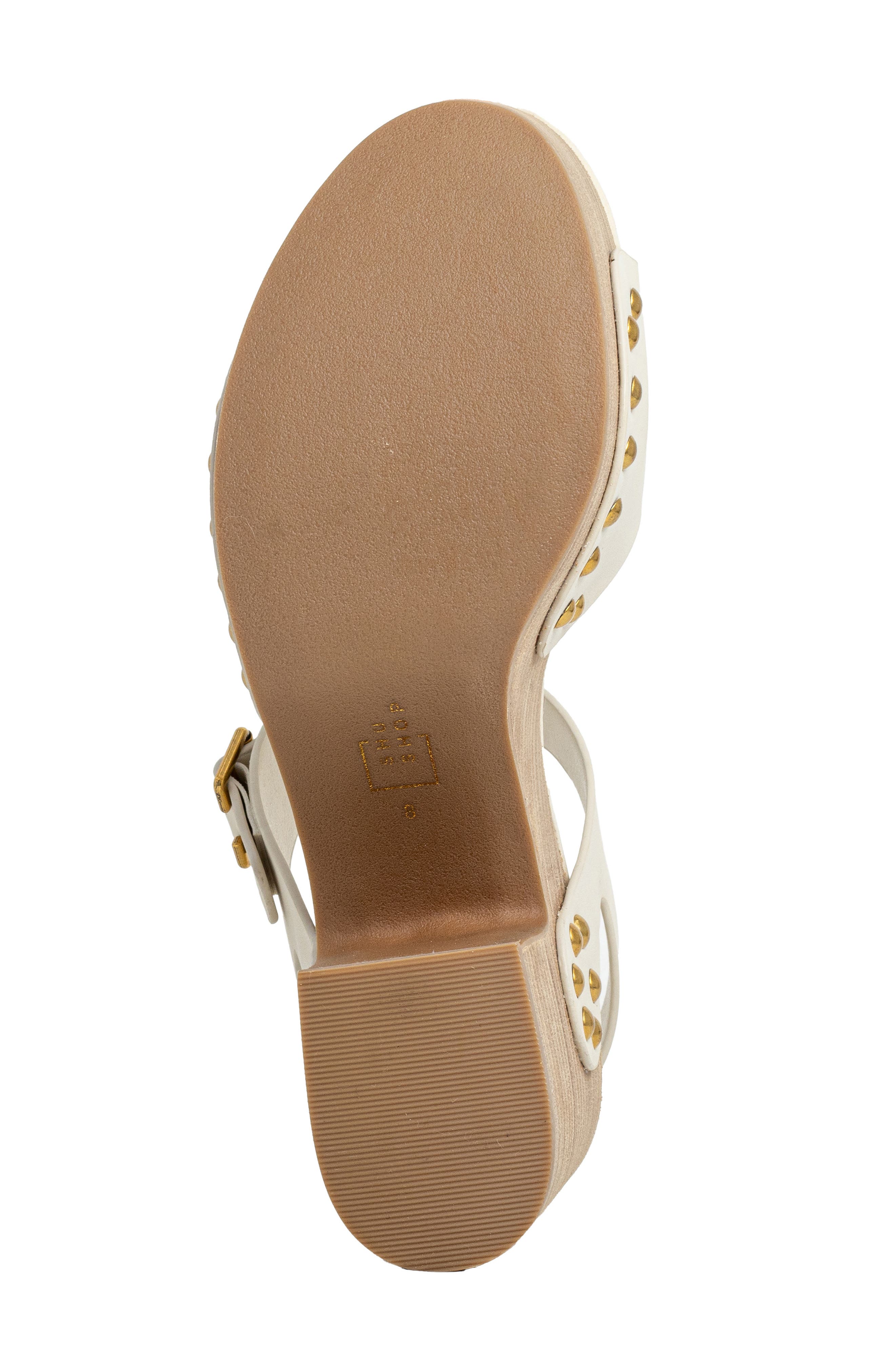SHUSHOP Gia Ankle Strap Platform Sandal, Alternate, color, Bone
