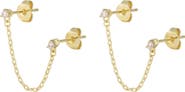 Adornia Double Piercing Chain Earrings