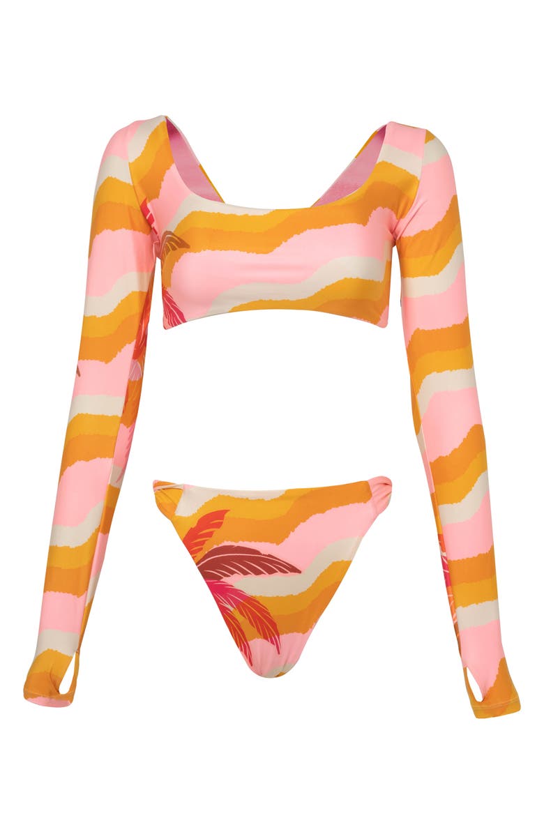 Maaji Paradiso Waves Chance High Waist Reversible Bikini Bottoms, Alternate, color, 