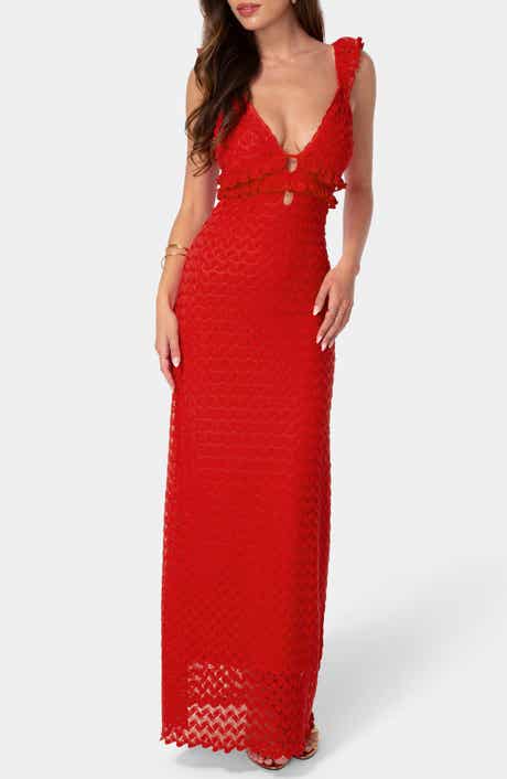Lace Keyhole Maxi Dress