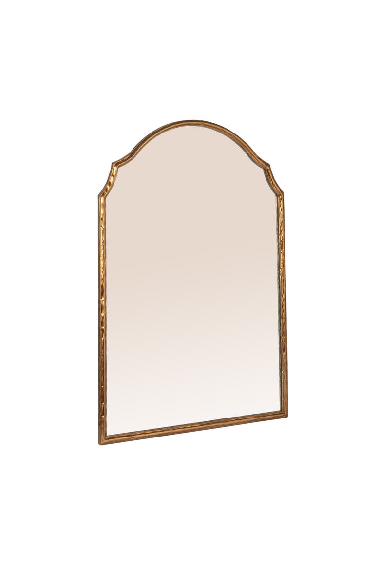 Framed Wall Mirror with Detailed Trim, Main, color, Gold