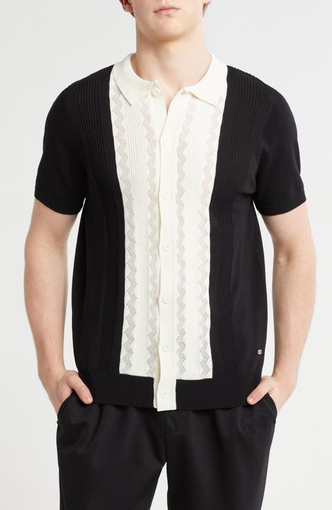 Textured Sweater Knit Polo