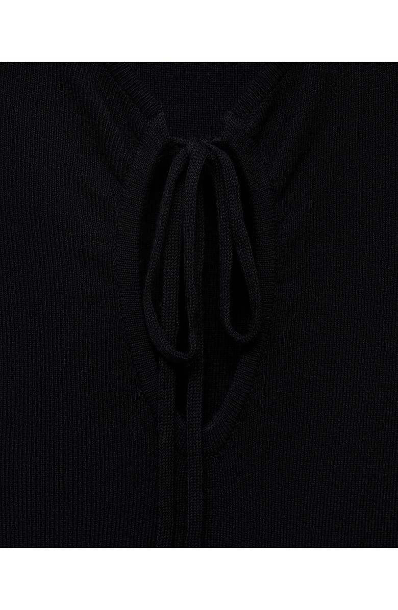 MANGO Tie Neck Sleeveless Maxi Dress, Alternate, color, Black